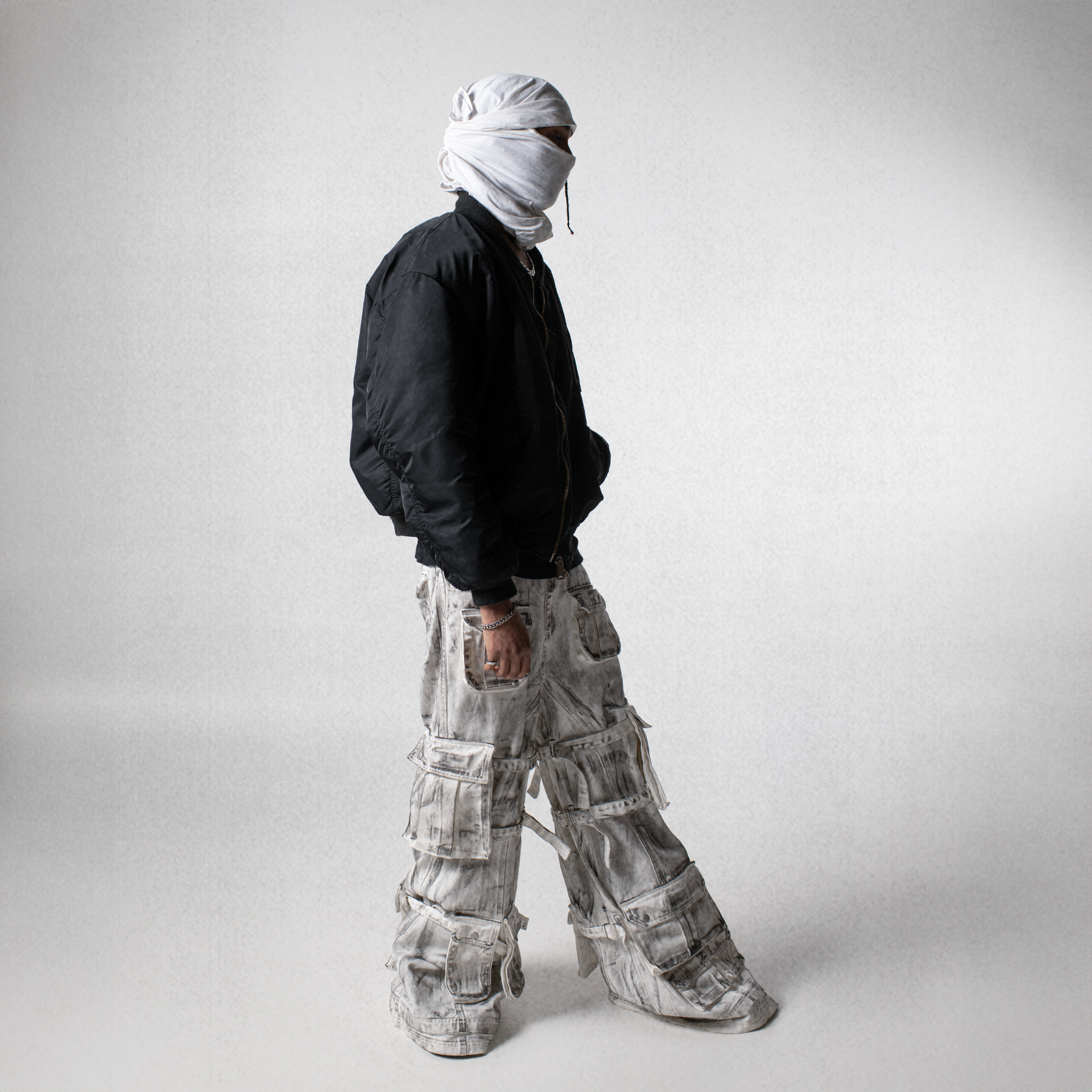 COAL WASHED CARGO PANTS