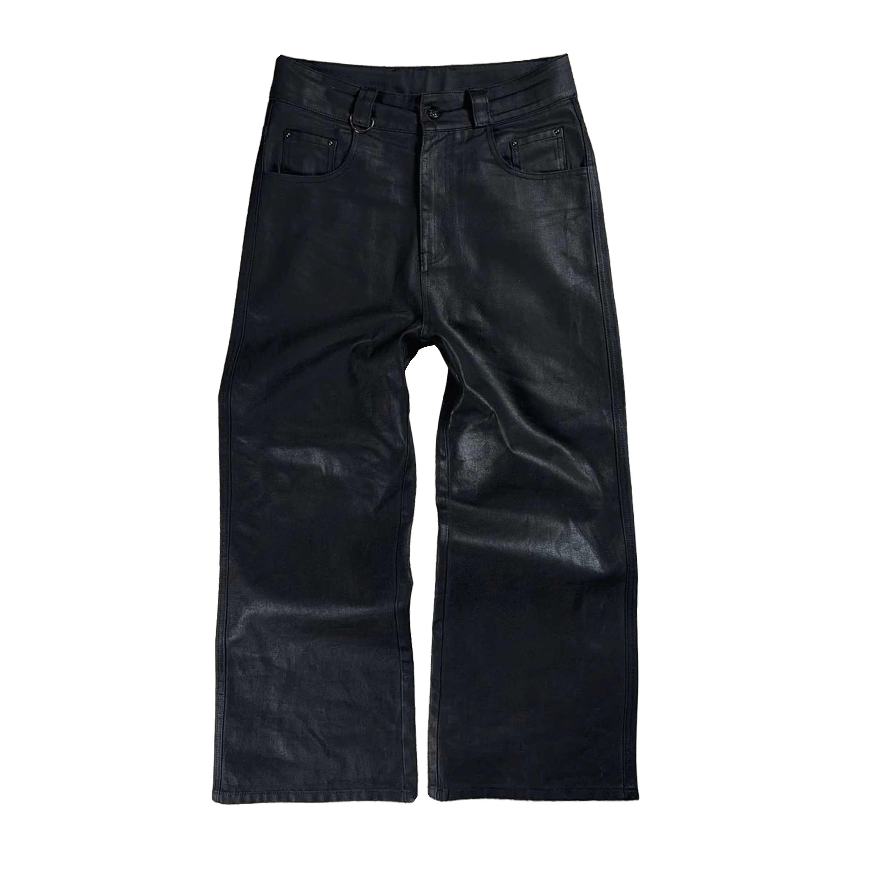 "W" CUT WAXED JEANS