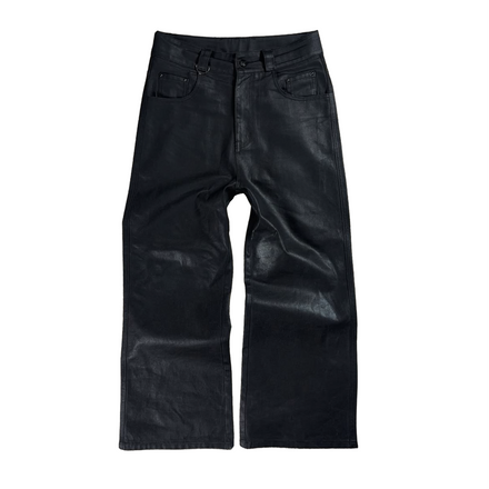 "W" CUT WAXED JEANS